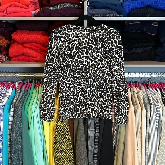 Unbranded black/brown/white leopard print long sleeve crew neck sweater size XS - Picture 2 of 2